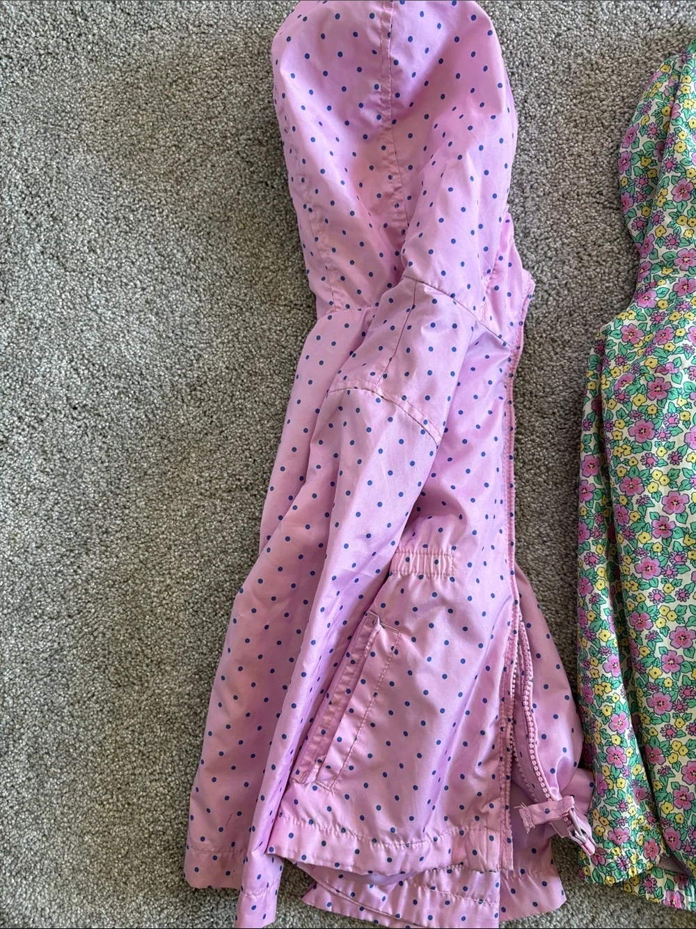 Kids Floral & Pink Hooded Rain Jackets - Pink